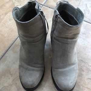Faux Suede Grey Booties